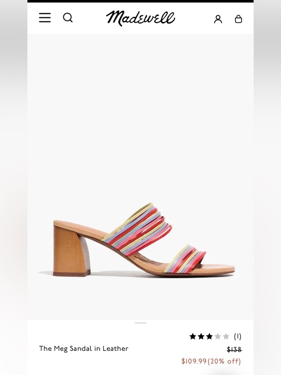 Madewell Shoes - NWOT Madewell The Meg Sandal in Leather Size 9
